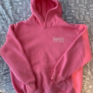 Pink sunny side crews Hoodie with embroidered Logo
